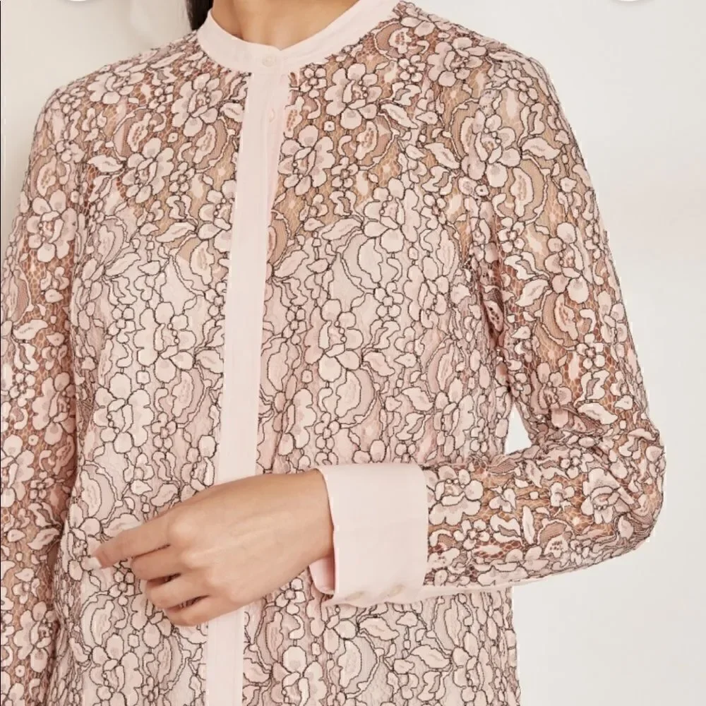 J Crew Button-up lace top